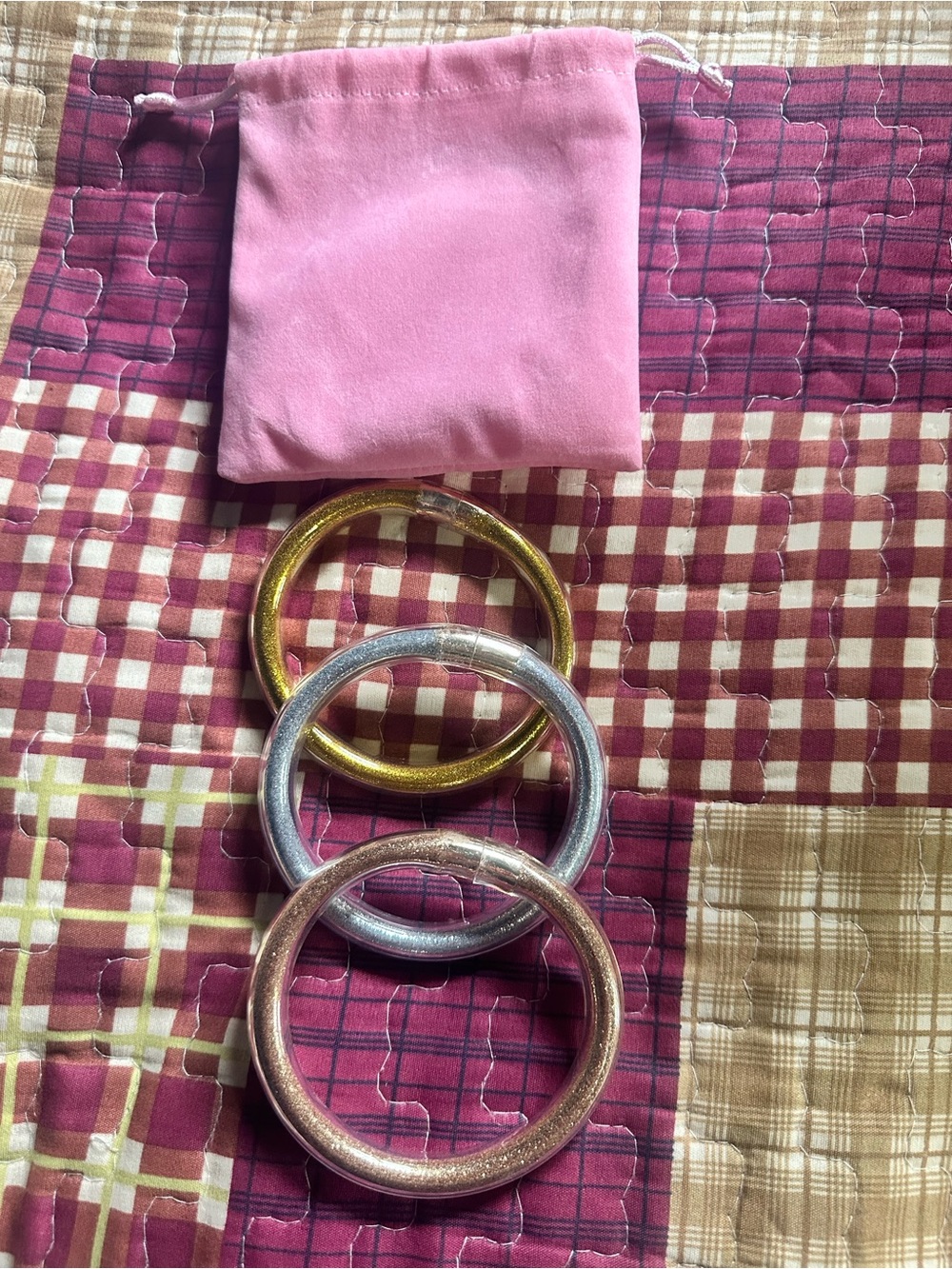 Gold, Silver & Rose Gold Metal Bangle Set - Women Jewelry